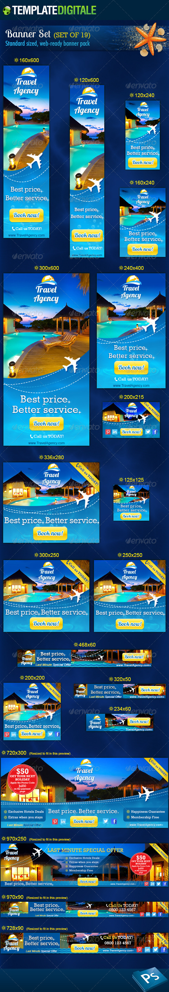 Travel Agency Banner Set Travel Agency Banner Set