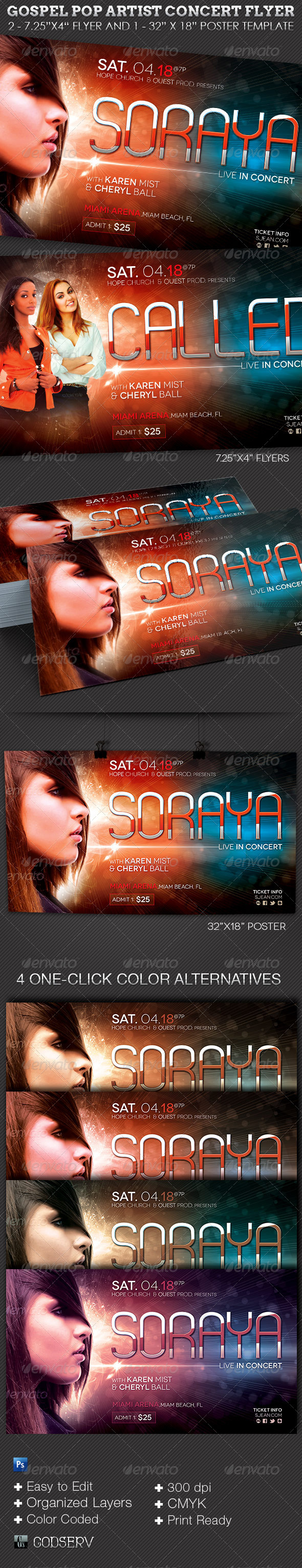 Gospel Pop Artist Concert Flyer Template Gospel Pop Artist Concert Flyer Template