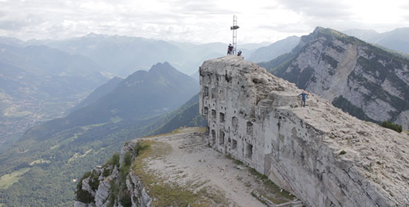 Aerial View of a Mountain Military Fortification Aerial View of a Mountain Military Fortification