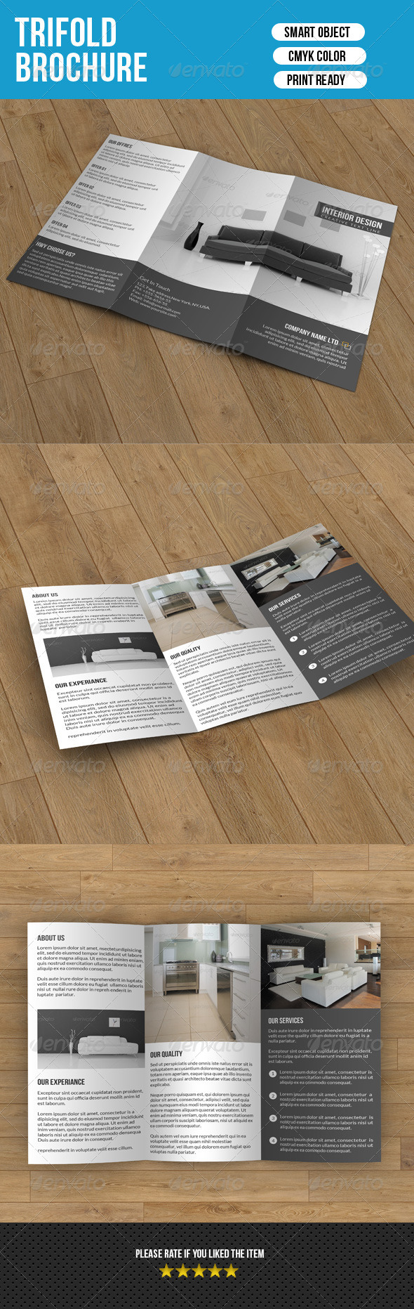 Minimal Trifold-Interior Design - Corporate Brochures
