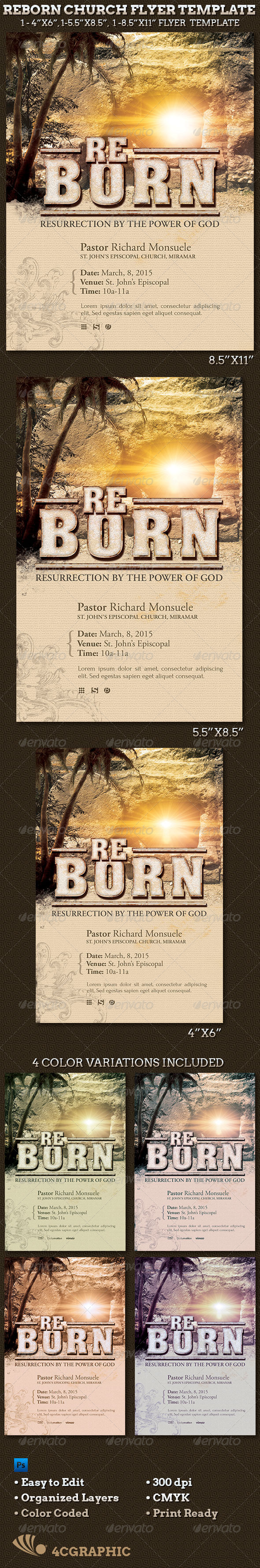 Reborn Church Flyer Template Reborn Church Flyer Template