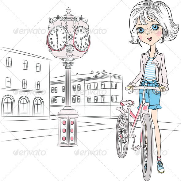 Girl with Bicycle