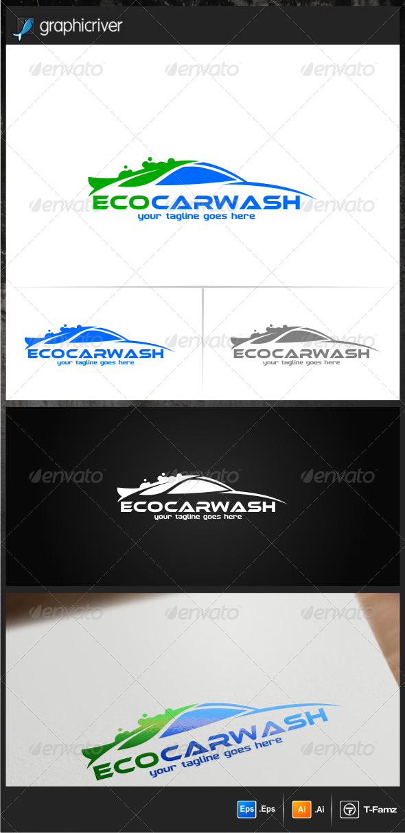 Eco Car Wash Logo Templates