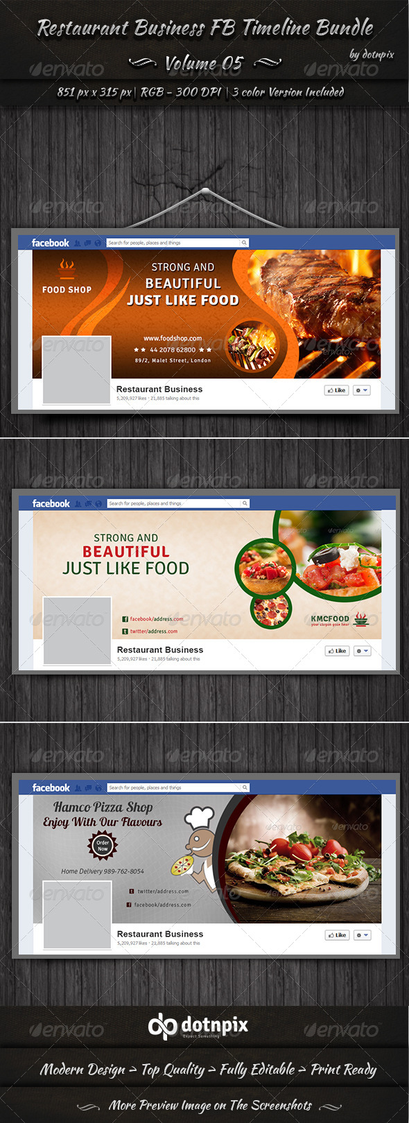 Restaurant Business FB Timeline Bundle Volume 5 Restaurant Business FB Timeline Bundle Volume 5