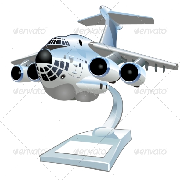 Vector Cartoon Cargo Airplane