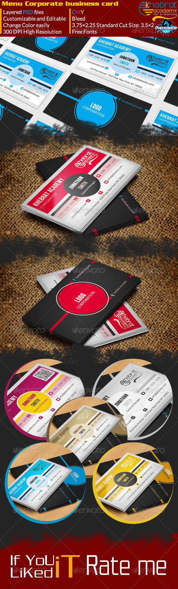 Menu Style Corporate Business Card V01 Menu Style Corporate Business Card V01