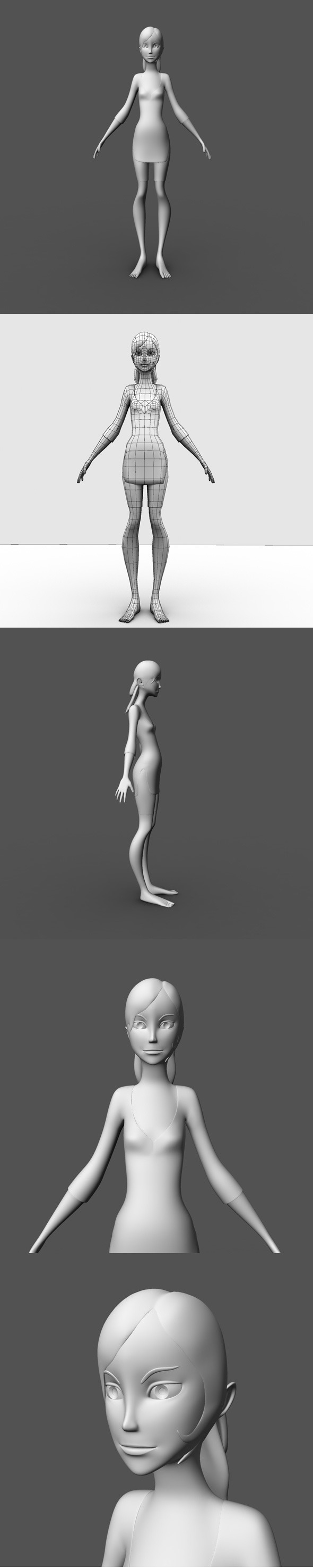 Base Mesh Cartoon Girl Base Mesh Cartoon Girl