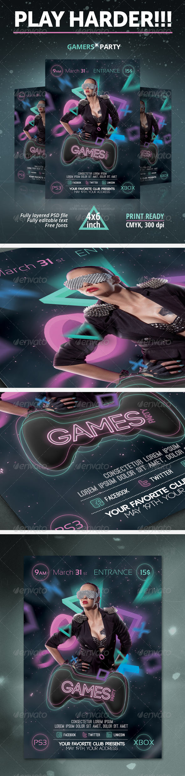 Games Party Flyer Games Party Flyer