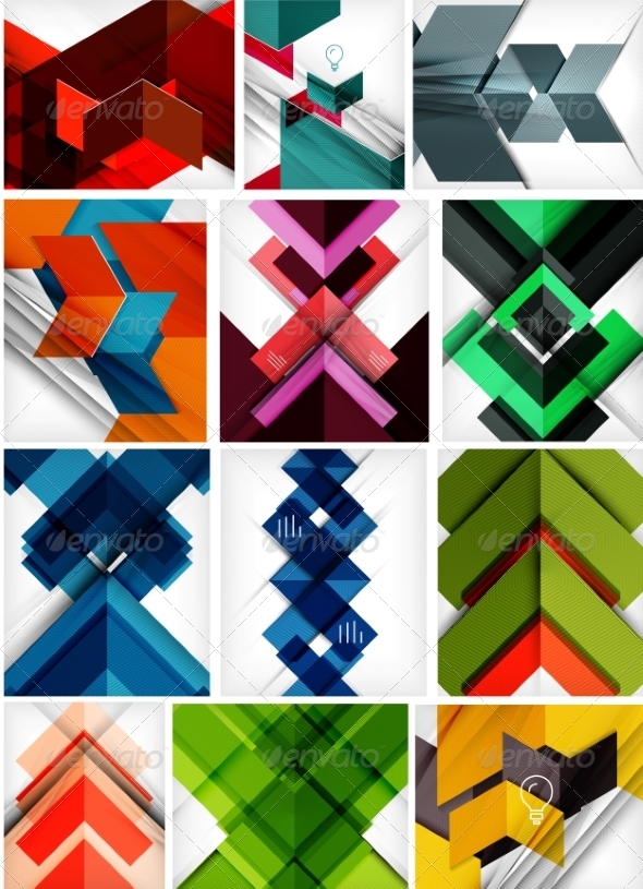 Set of Paper Geometric Backgrounds