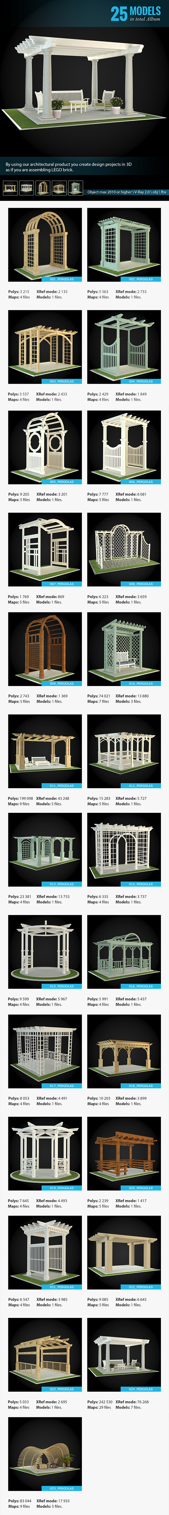 Pergolas Collection - 3DOcean Item for Sale