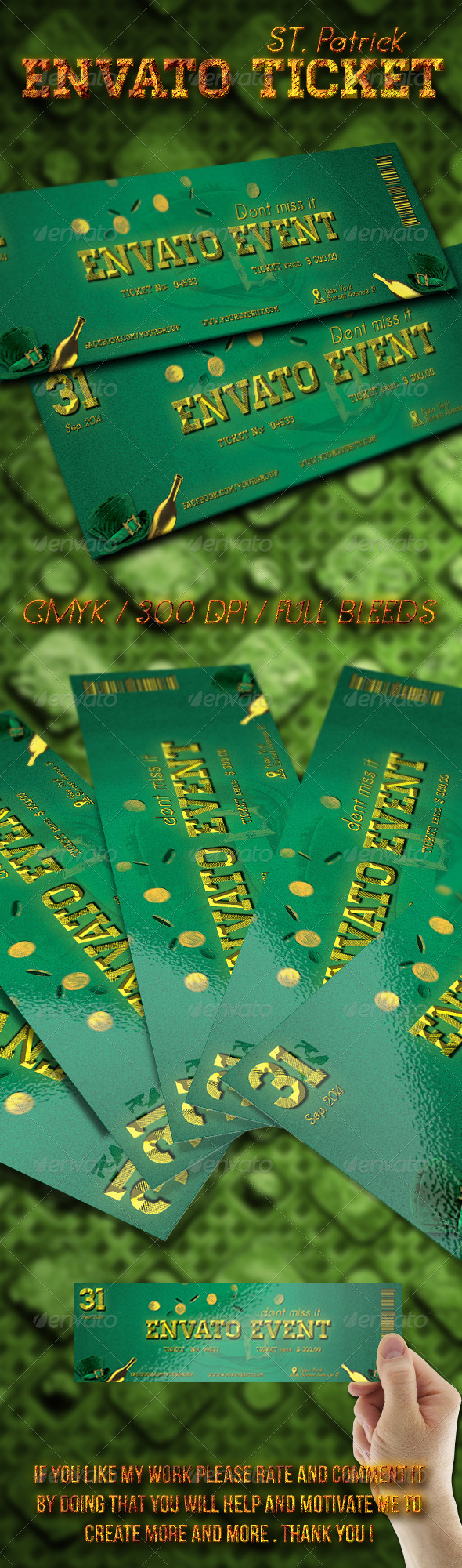 St Patrick Ticket Template St Patrick Ticket Template