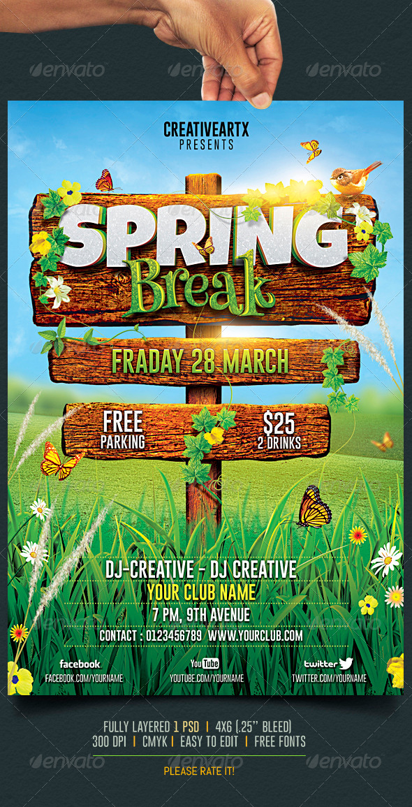 Spring Break Summer Party Flyer