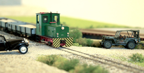 Model Train Passing By Cars Model Train Passing By Cars