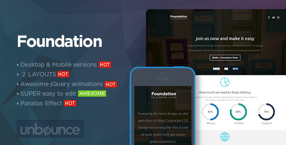 Foundation - Unbounce Non-Profit Landing page