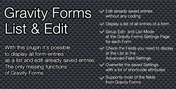 Gravity Forms List & Edit Gravity Forms List & Edit