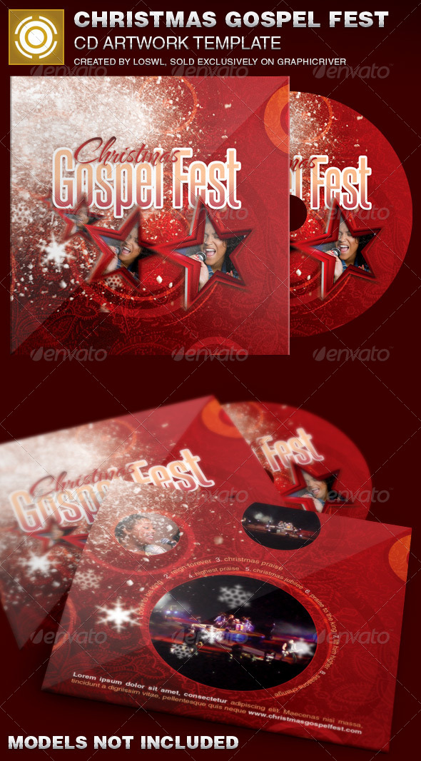 Christmas Gospel Fest CD Artwork Template - CD & DVD artwork Print Templates
