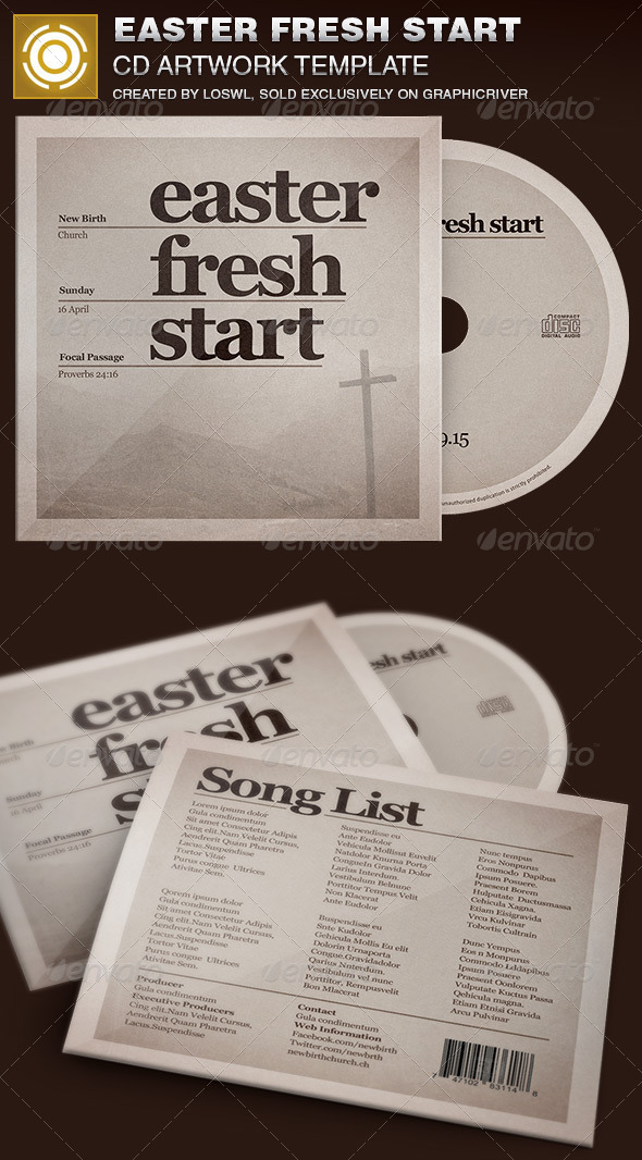Easter Fresh Start CD Artwork Template Easter Fresh Start CD Artwork Template