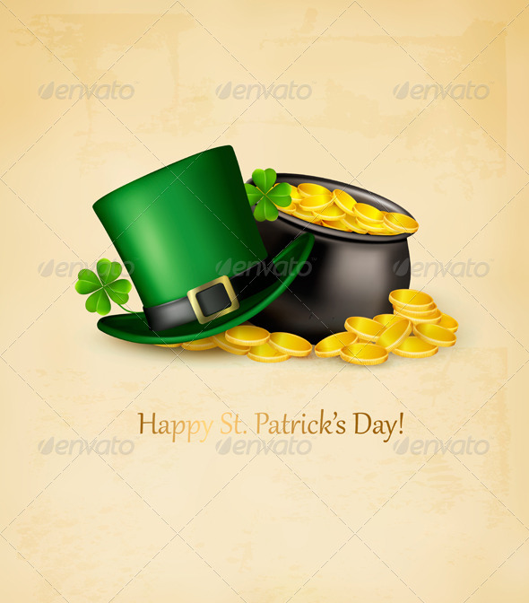 Saint Patricks Day Background with Clover Leaves Saint Patricks Day Background with Clover Leaves