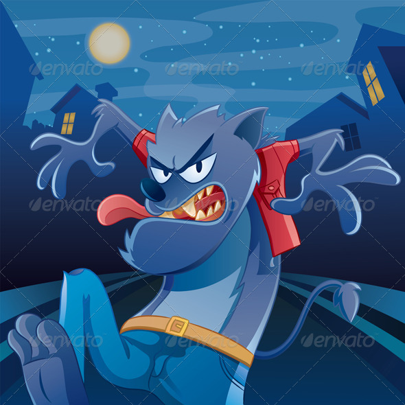 Werewolf Cartoon - Characters Vectors