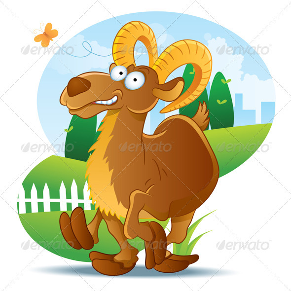 Goat Illustration Cartoon - Animals Characters