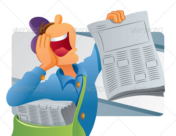 Paperboy Selling Newspaper Paperboy Selling Newspaper