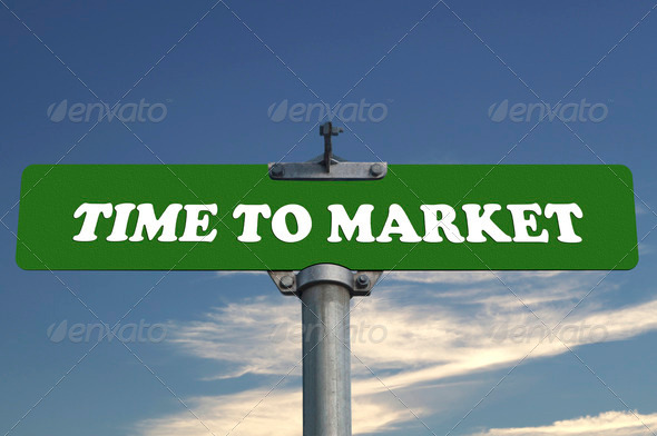 Time to market road sign