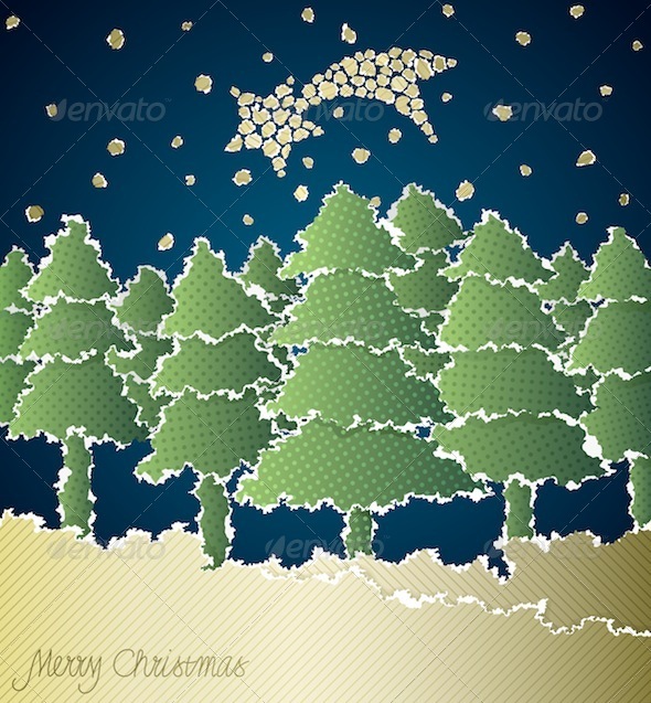 Torn Paper Christmas Background