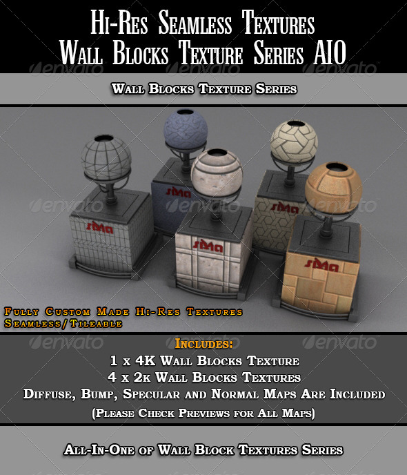 Hi-Res Wall Blocks Texture Series All-In-One Hi-Res Wall Blocks Texture Series All-In-One