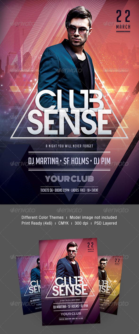 Club Sense Flyer - Clubs & Parties Events
