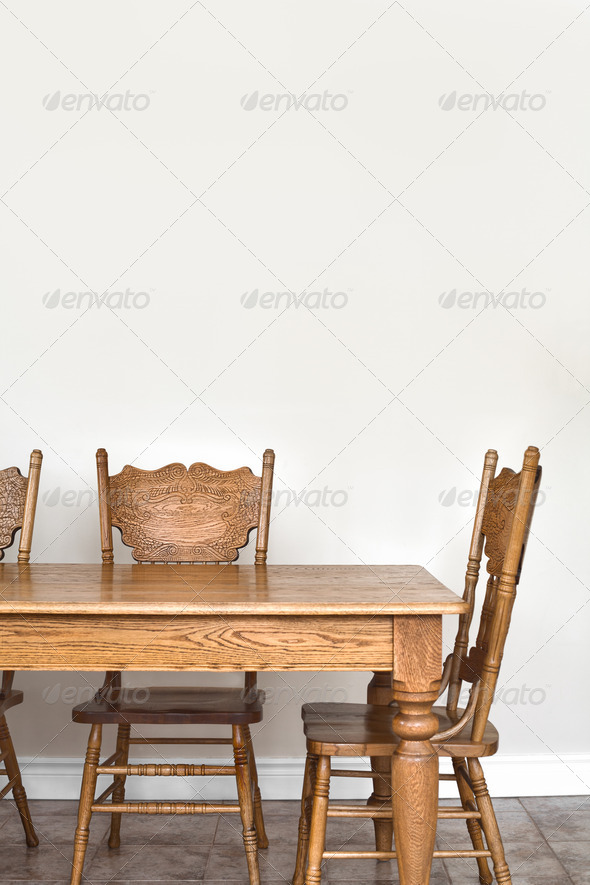 Wooden Dining room table and chair details