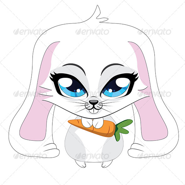 White Bunny With Carrot White Bunny With Carrot