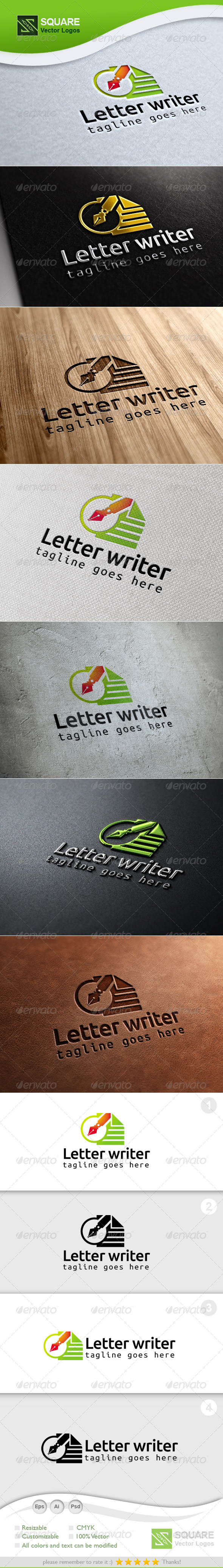 Letter Pen Vector Logo Template Letter Pen Vector Logo Template