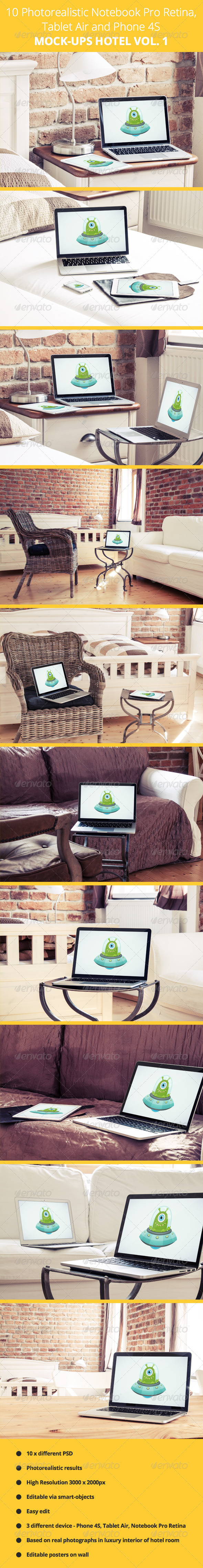 10 Photorealistic Device Mock-Ups in Hotel Vol.1 10 Photorealistic Device Mock-Ups in Hotel Vol.1