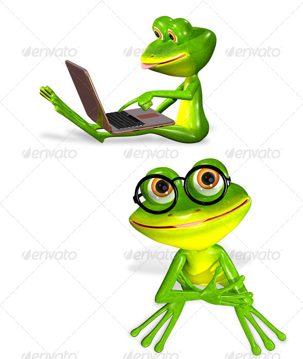 Green Frog with Notebook Green Frog with Notebook