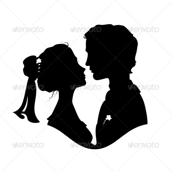 Silhouettes of Bride and Groom Silhouettes of Bride and Groom