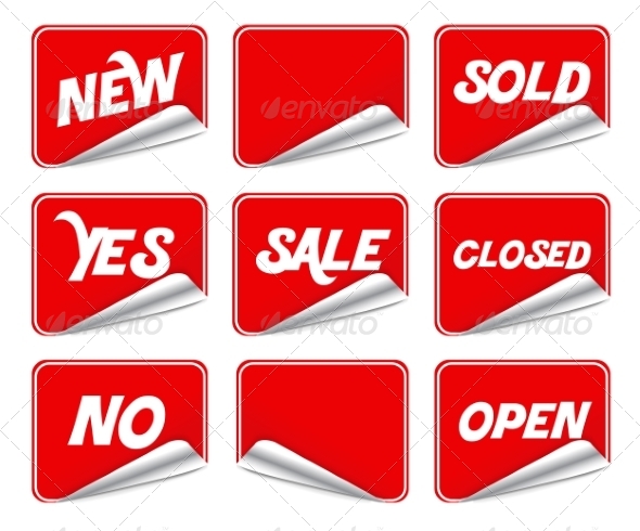 Set of Red Stickers Set of Red Stickers