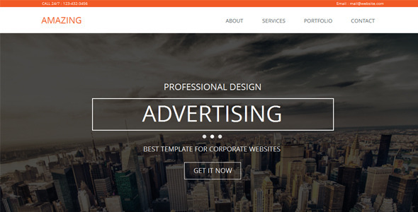 Amazing - One Page Parallax Muse Template