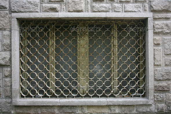decorative iron window pattern metal protection on the window