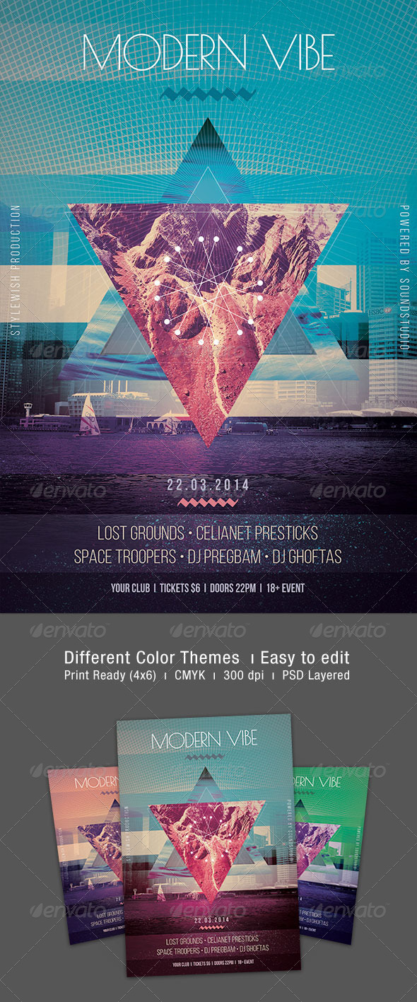 Modern Vibe Flyer - Clubs & Parties Events