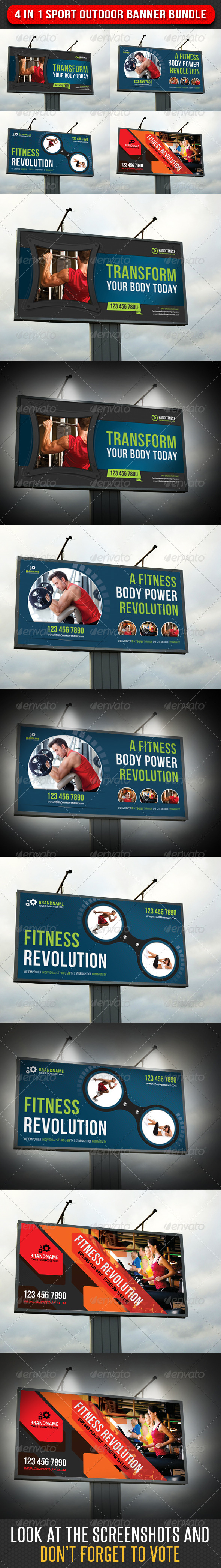 4 in 1 Sport Outdoor Banner Bundle 02 4 in 1 Sport Outdoor Banner Bundle 02