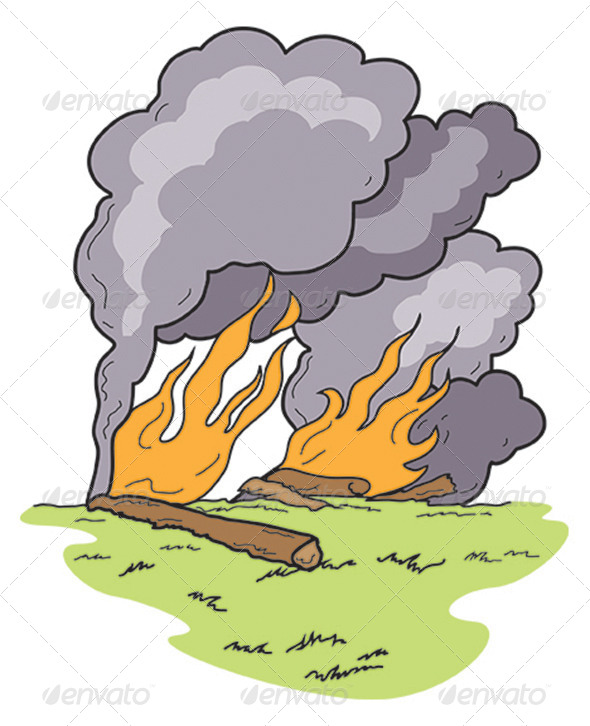 Art Wild Fire Heavy Black Smoke Burning Log Art Wild Fire Heavy Black Smoke Burning Log