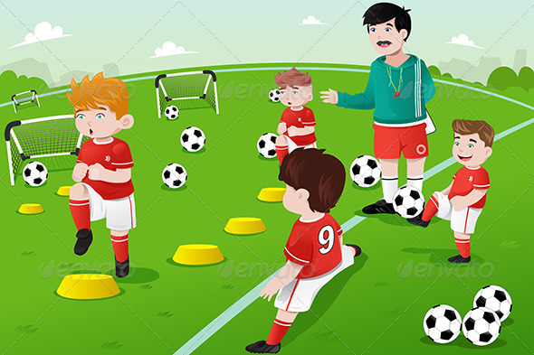 Kids in Soccer Practice Kids in Soccer Practice