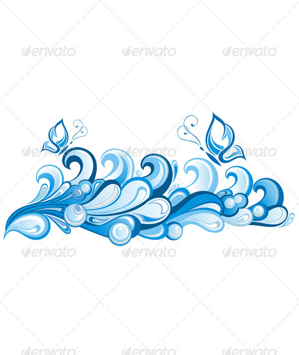 Water Splash with Butterfly Water Splash with Butterfly