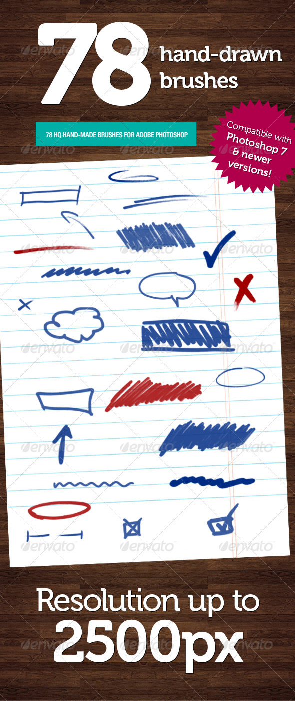 78 Hand-made Photoshop Brushes - Artistic Brushes