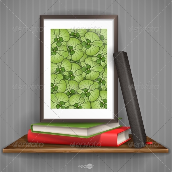 Wood Shelf With Photo Frame Wood Shelf With Photo Frame