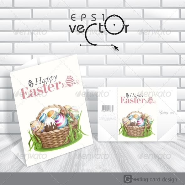 Easter Background with a Basket Easter Background with a Basket