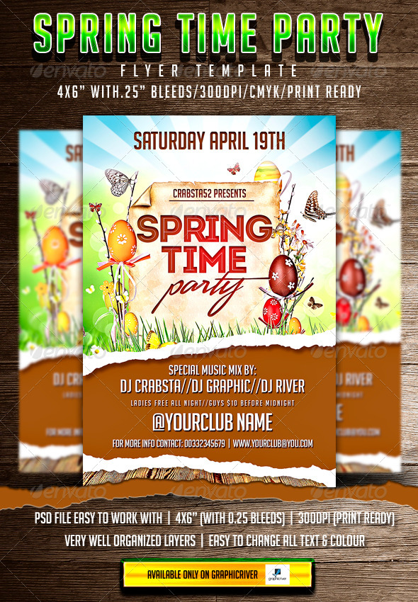 Spring Time Party Flyer Template