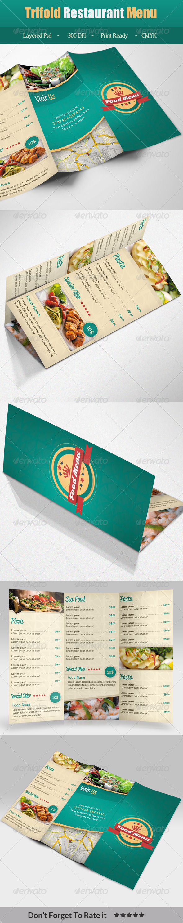 Trifold Restaurant Menu