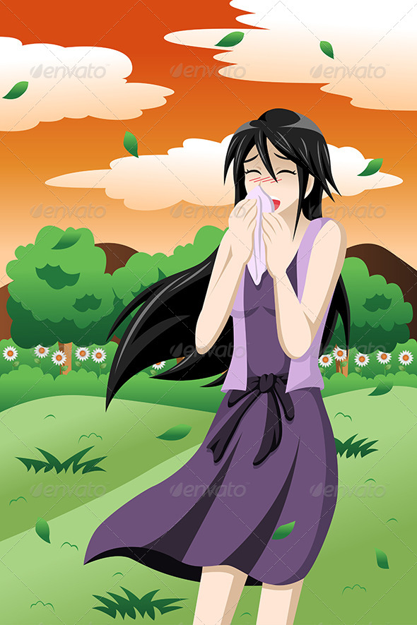 Woman Having Allergies Outdoor Woman Having Allergies Outdoor