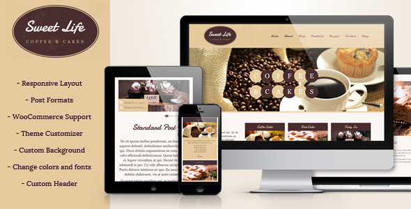 Sweet Life - Cafe and Restaurant WP Theme